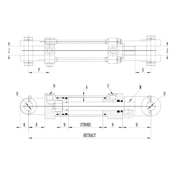 Hydraulic Cylinder- HSTR-4.000x1.750x48